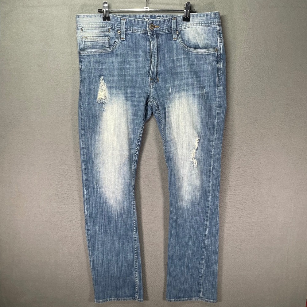 Buffalo‎ David Bitton Spencer Slim Jeans Mens 34x32 Distressed Denim